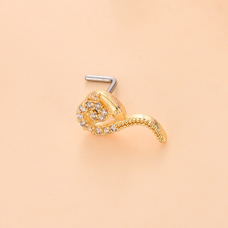 Simple Style Heart Shape Stainless Steel Plating Zircon Nose Studs 1 Piece display picture 30