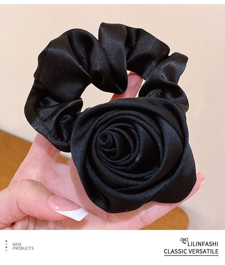 Elegant Lady Solid Color Flower Cloth Hair Tie display picture 3