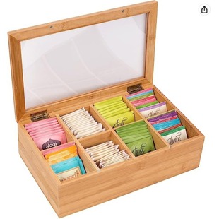 Bamboo Black Tea Packaging Box Tea Bag Gift Box Wooden Tea Bag Storage Box Bamboo Box Custom Divided Storage Box