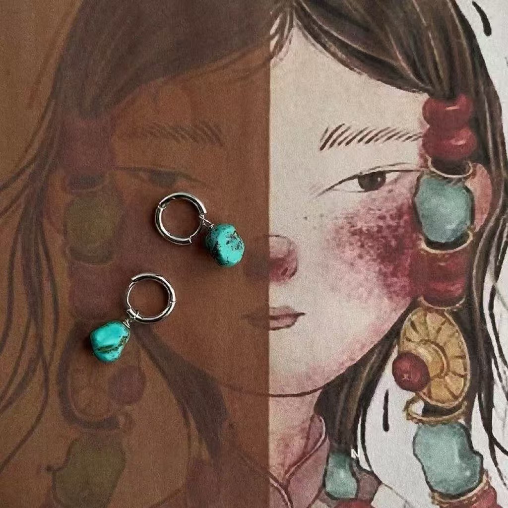 Ethnic turquoise earrings