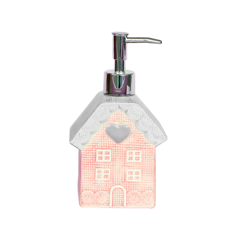 Creativo americano Rosa cerámica mano desinfectante botella baño artículos de tocador ins estilo Decoración