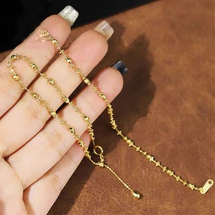 18K Gold Laser Fairy Bracelet Au750 Exquisite Niche Plum Blossom Sparkling Starry Hand Ornaments Water Shell Gold Wholesale