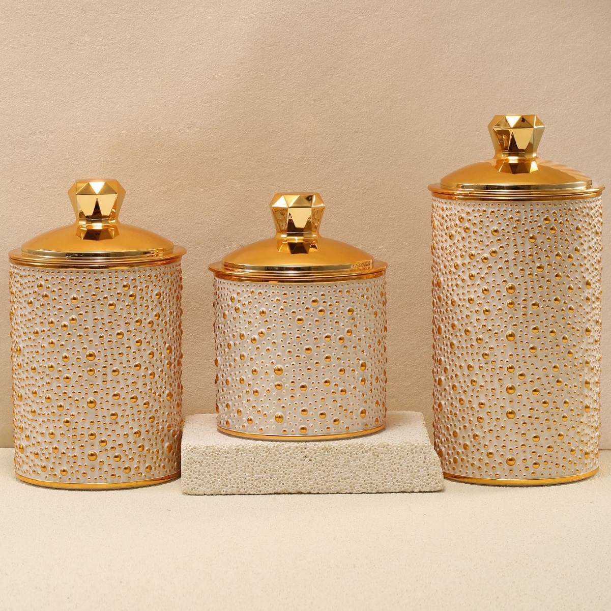 Cross-Border Hot-Selling Candy Storage Jar Three-Piece Set Three-Dimensional Pearl Storage Jar Food-Grade Coffee Tangerine Peel Storage Jar