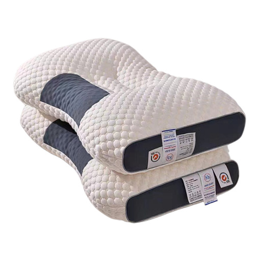 3D Knitted Cotton Massage Pillow Household Ultra Soft Neck Care Pillow Core Sleep Student Dormitory Dedicated Set Whole Head Men 