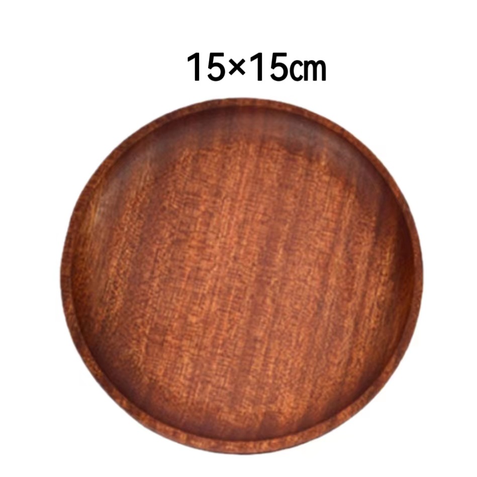 bandeja de madera de árbol de ebano, bandeja de almacenamiento de aire, plato de comedor oval japonés, pastel, pan, café, té, plato de madera sólida image 8