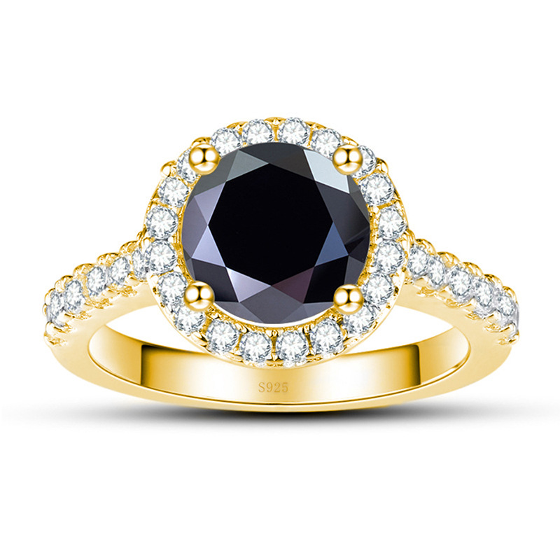 1 quilate 6.5mm anillo de diamante de color oro anillo de diamante de plata S925 propuesta de matrimonio anillo de mujer explosivo lote