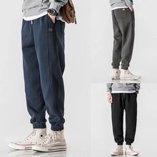 日系复古简约束脚工装裤男冬季常规款百搭长裤学生潮牌休闲裤男