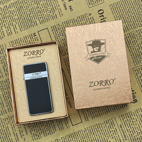 Zorro ultra-thin ZS5-311B gold label bright chrome resin black kerosene lighter men's retro windproof manufacturer wholesale