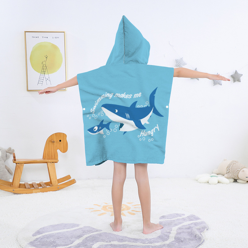Toallas de baño con capucha transfronterizas para niños, capa, baño de bebé, secador rápido, albornoz, capa grande, capa de toalla de baño