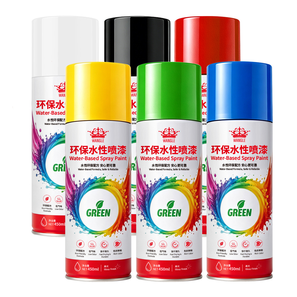 Huangka water-based spray paint, hand-spray paint for walls, white eco-friendly color-changing matte wood paint, varnish, water-based paint