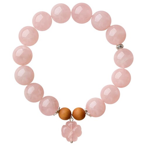 S925 Silver Natural Crystal Bracelet Horse Pink Crystal Female Peach Blossom Bracelet Girls Girlfriends Niche Exquisite Gift