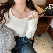 白枕鹤水貂绒毛衣女加厚加绒打底衫新款秋冬内搭感针织保