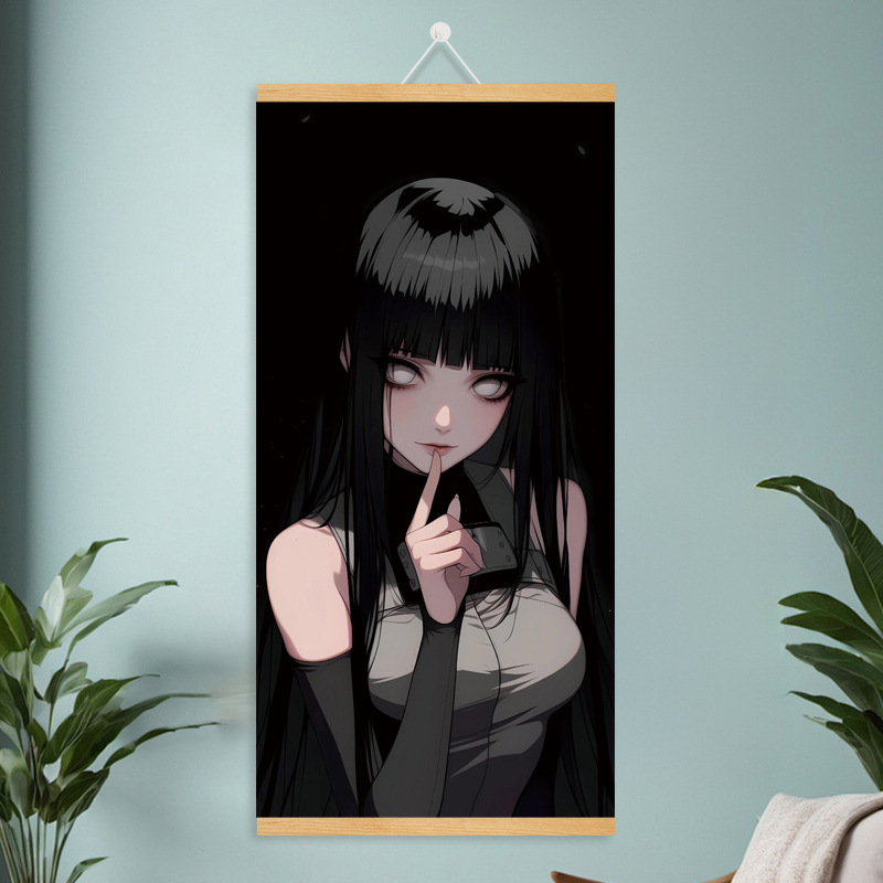 漫画コミック甘くてかわいい女の子ポスター工場ドロップシッピング無垢材スクロール吊り絵画越境電子商取引 Xiyin|undefined