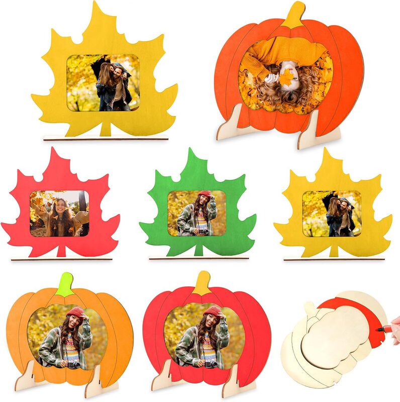 Cross-Border Halloween Wooden Pumpkin DIY Photo Frame Thanksgiving Graffiti Photo Frame Decoration Autumn Home Crafts Cross-Border Halloween Wooden Pumpkin DIY Photo Frame Thanksgiving Graffiti Photo Frame Decoration Autumn Home Crafts