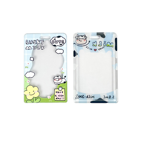 Ins style transparent plastic card holder idol photo ID access control campus meal card bag bus subway hanging card bag