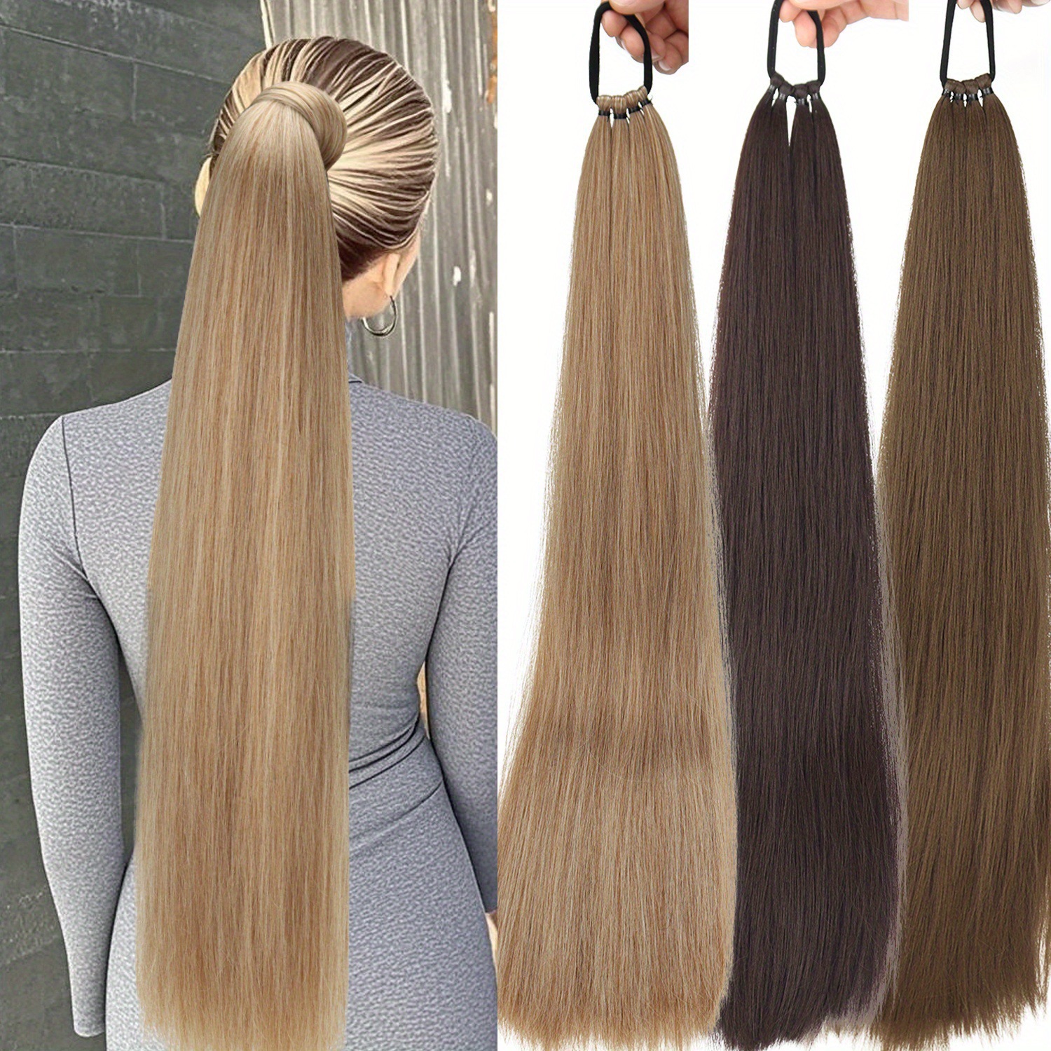 Entrar en el comercio exterior trenzado de cola de caballo, cola de caballo con correa al por mayor.