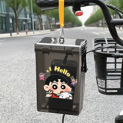 Other Electric Vehicle Accessories: Vehicle Charger Waterproof Cover Cartoon - black-yellow-webbing-hook-big-head-shin-chan