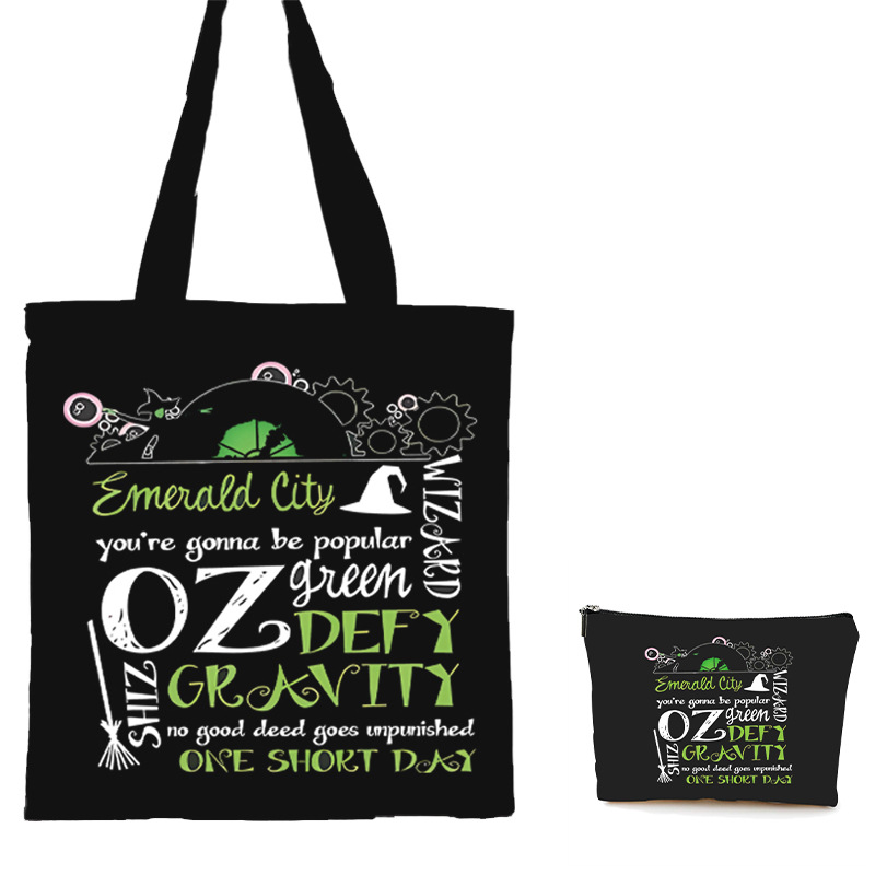 Bruja Música Bolso Bolso de cosméticos Broadway Bruja Bolso de hombro Bolso de lona