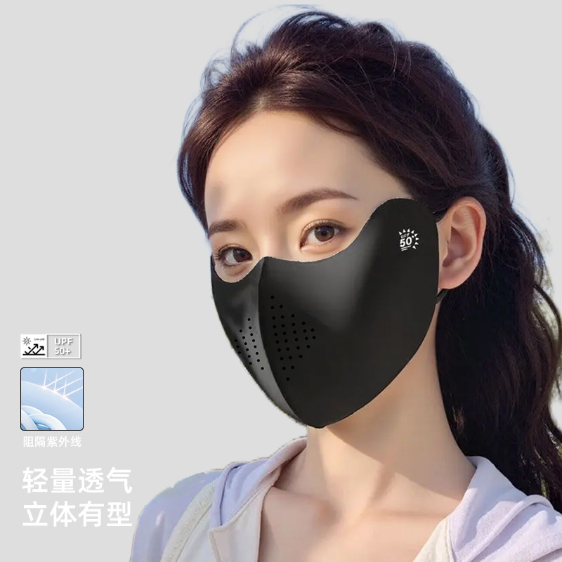 Summer New Ice Silk Sunscreen Seamless Mask for Women, Sunshade Mask for Men, High-Looking Anti-Uv Face Mask