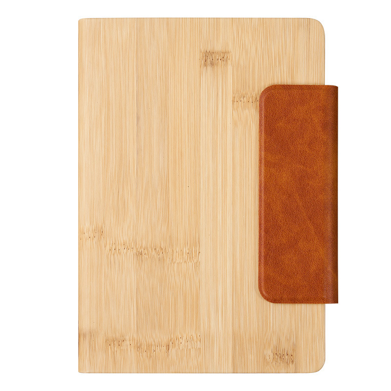 Cuaderno de cuero de bambú de negocios Cuaderno de escritorio transfronterizo DZLOGO Cuaderno de mano de conferencia PU