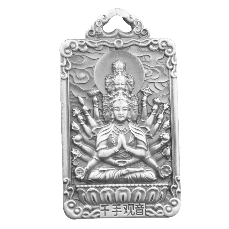 남성과 여성을위한 999 BENMINGFO MANJUSRI BODHISATTVA 펜던트 솔리드 레트로 조디악 여덟 수호신 펜던트