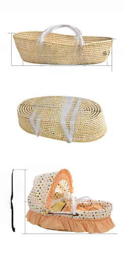 Cornhusk Woven Baby Bed, Baby Bassinet Bed, Baby Cradle Bed, Baby Crib, Maternal and Child Supplies Wholesale