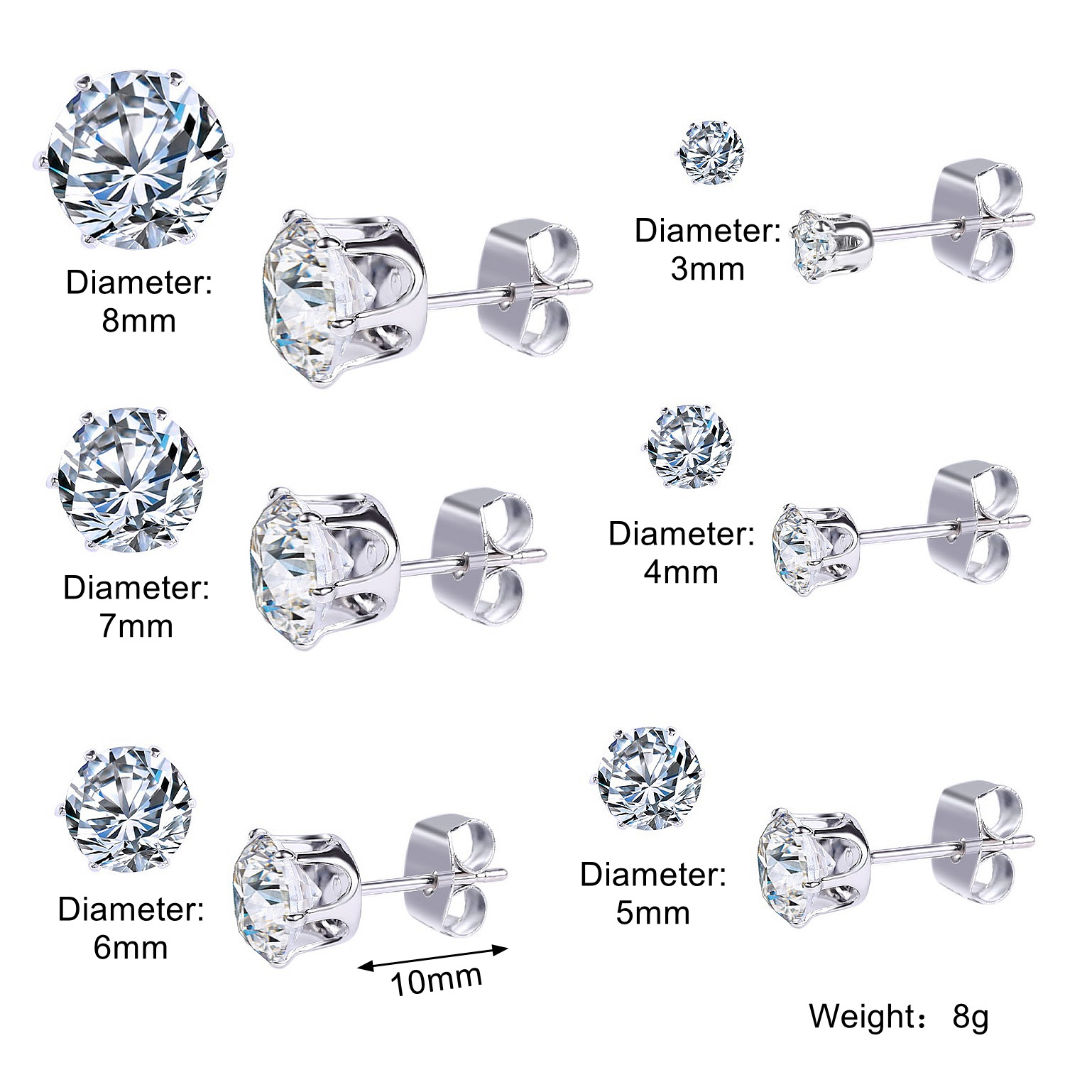 elegant classic earrings for men and women stainless steel