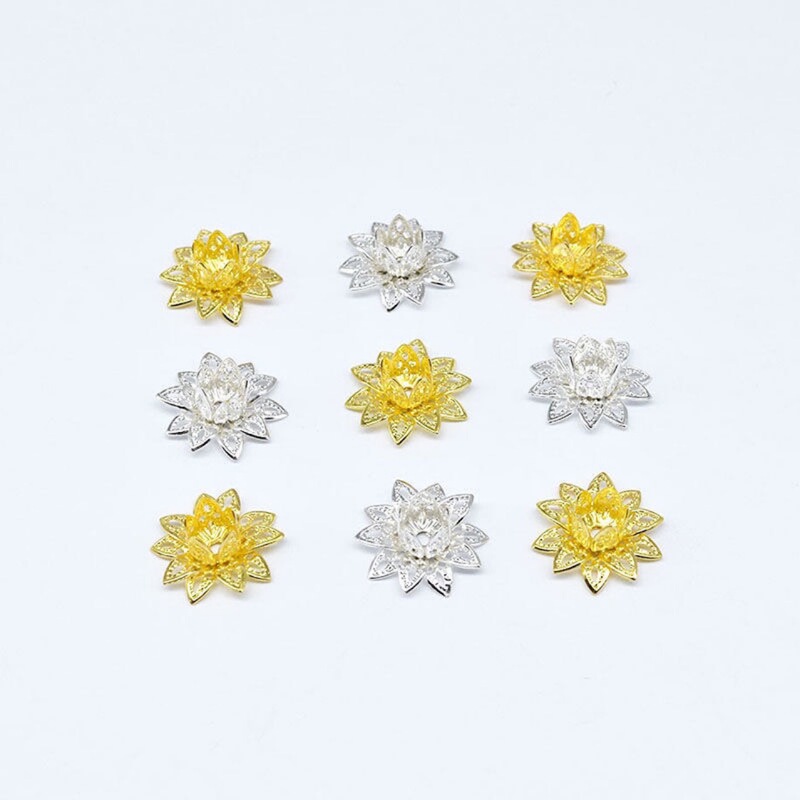 Double-Layer Three-Dimensional Lotus Stamen Flower Center Flower Cap DIY Handmade Miao Ethnic Jewelry Hydrangea Clothing Materials Wholesale