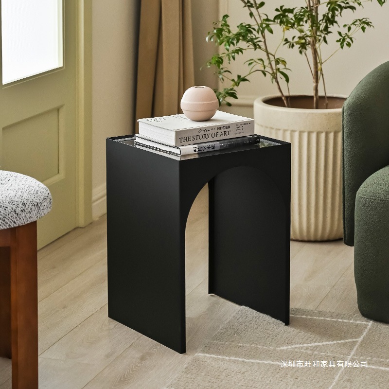 Geometric Light Luxury Side Table Sofa Side Table Small Apartment Modern Simple Light Luxury Living Room Corner Table Internet Celebrity Creative Small Coffee Table