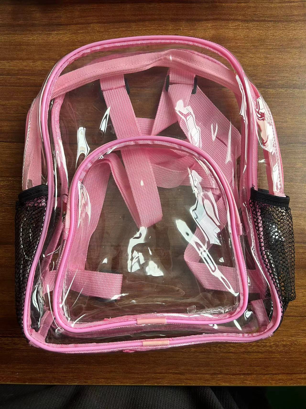 Amazon transfronteriza de PVC transparente mochila hombre y mujer estudiante al aire libre portátil de gran capacidad Mochila deportiva de moda