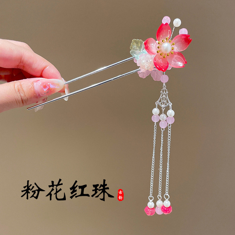 Nuevo estilo chino flange flores alfileres de cabello de alta calidad mujer cabeza trasera alfileres de cabello chino cheongsamos alfileres de cabello tocado