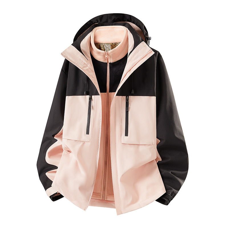 2025 Winter Three-In-One Jacket Detachable Men's Warm Jacket Outdoor Windproof and Rainproof Mountaineering Jacket