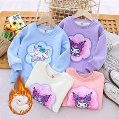 Children's winter clothing new girl's padded hoodie Coulometric color-changing sparkly top thick one-piece velvet dropshipping