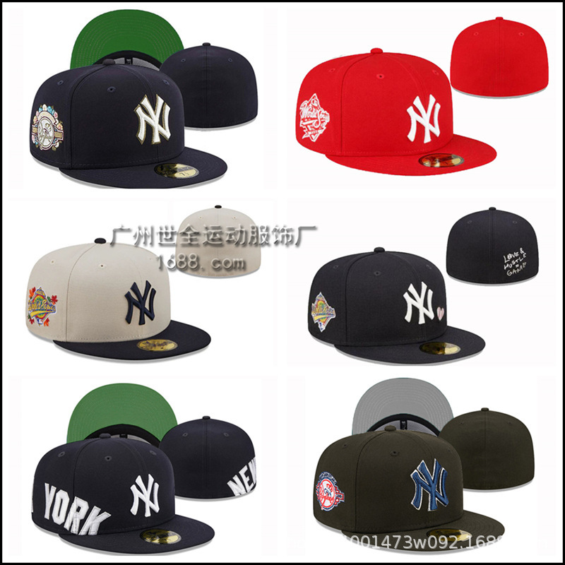 閉口帽ヤンキース野球帽男女刺繍平沿帽調節できないアメリカンヒップホップサイズ帽子卸売り|undefined
