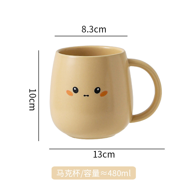 Hermosas tazas de Navidad pintadas a mano creativas lindas tazas de cerámica esmaltadas con tazas de dibujos animados de color con cucharas tazas de desayuno