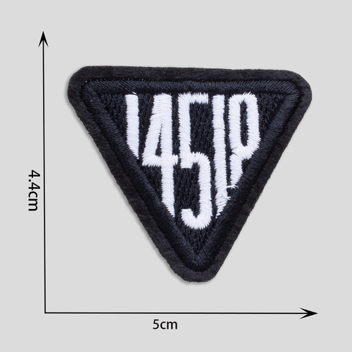 Factory Direct Sale Embroidered Fabric Sticker Black and White English Letter Heat Transfer Embroidery Label Fashion Accessories Shoes Hats Boxes and Bags Accessories Label