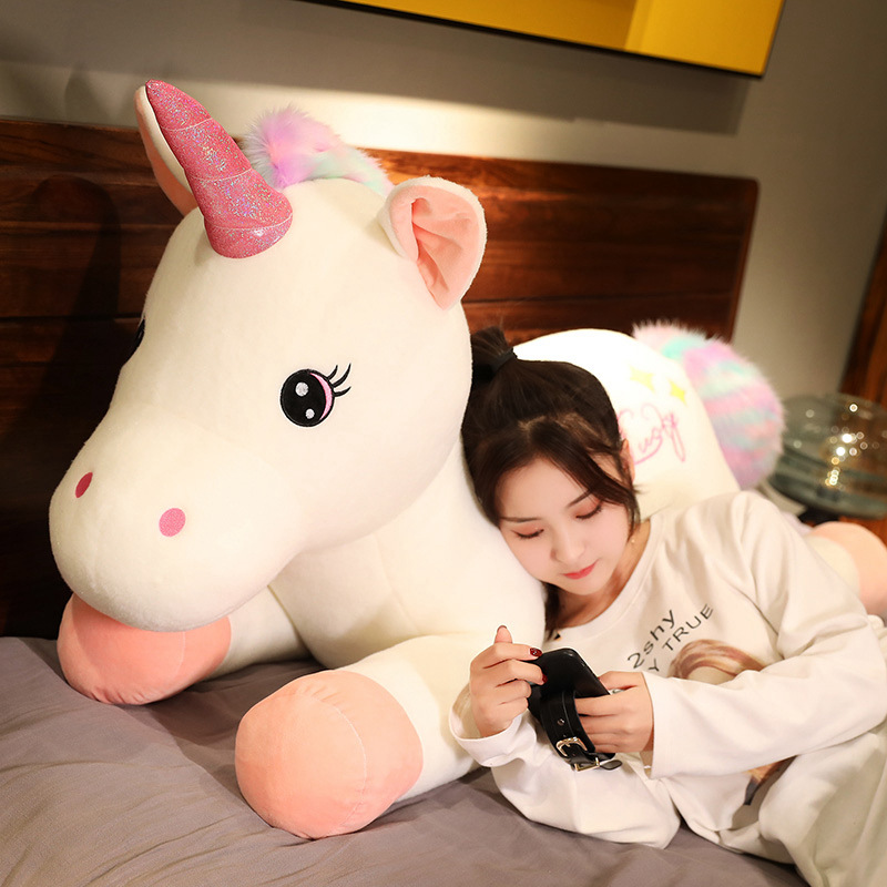 Regenbogen-Einhorn-Plüschtier, Glücksstern-Pegasus-Kissen für Mädchen, Kuscheltier, weiches Spielzeug, süßes Geschenk_voghion.com