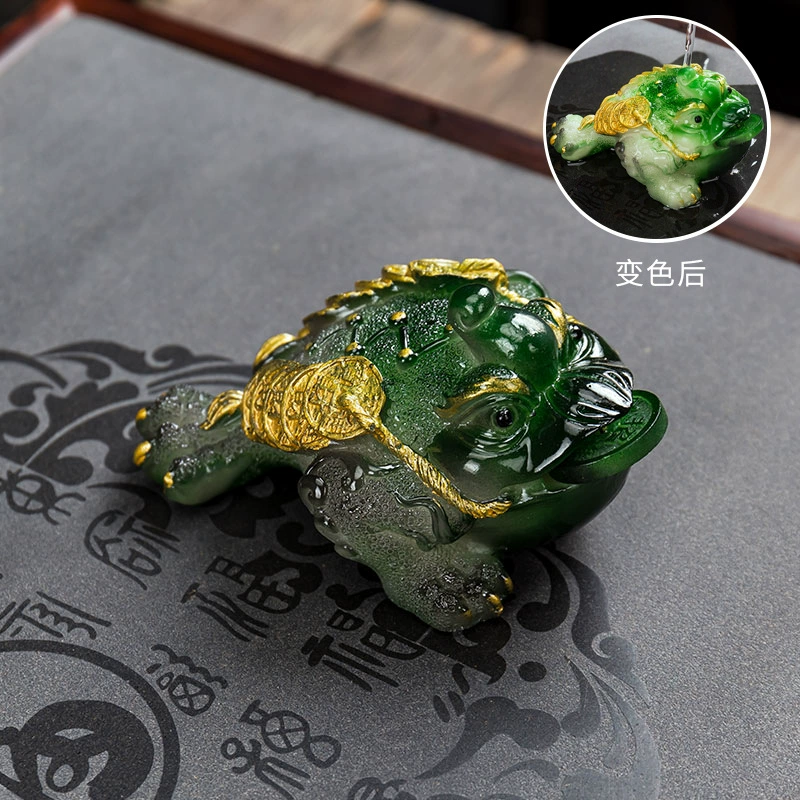 Калейдоскопический сувенир Golden Toad Tea Pet с меняющим цветом, декоративная поднос для чая, варианты малый и большой