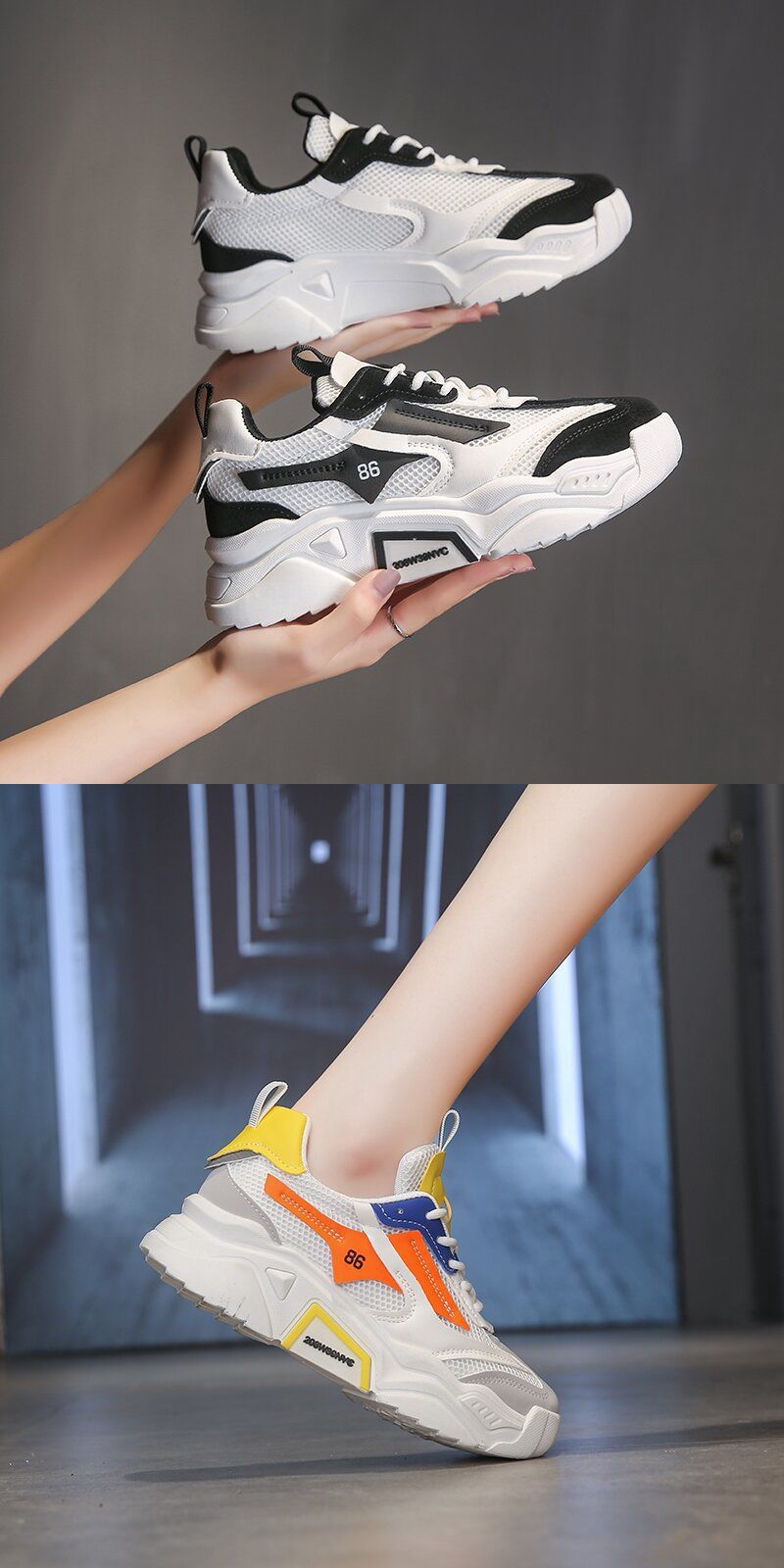 Chaussures de travail pour femmes, chaussures de Tennis, baskets en tissu antidérapantes, coussinées, soutien de la voûte plantaire_voghion.com