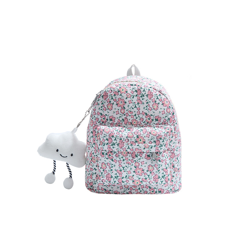 Primavera nueva flor suave mochila escolar niña fresca de gran capacidad mochila de estudiantes de secundaria secundaria mochila de estudiantes universitarios