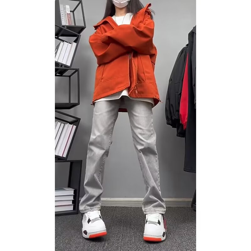 Vaqueros rectos estadounidenses para hombres 2024 otoño e invierno nuevo estilo High Street pantalones casuales sueltos de todo fósforo pantalones para niños