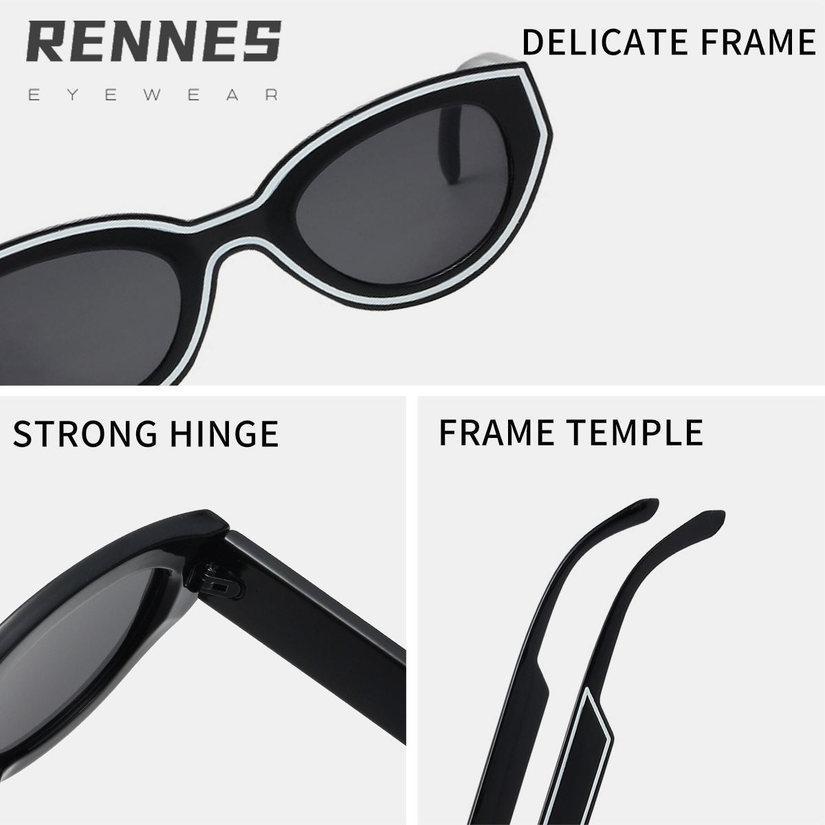 Gafas de sol de ojos de gato con trazo tridimensional a juego de colores para hombres y mujeres, nuevas gafas de sol de parasol de calle de fiesta de moda transfronteriza