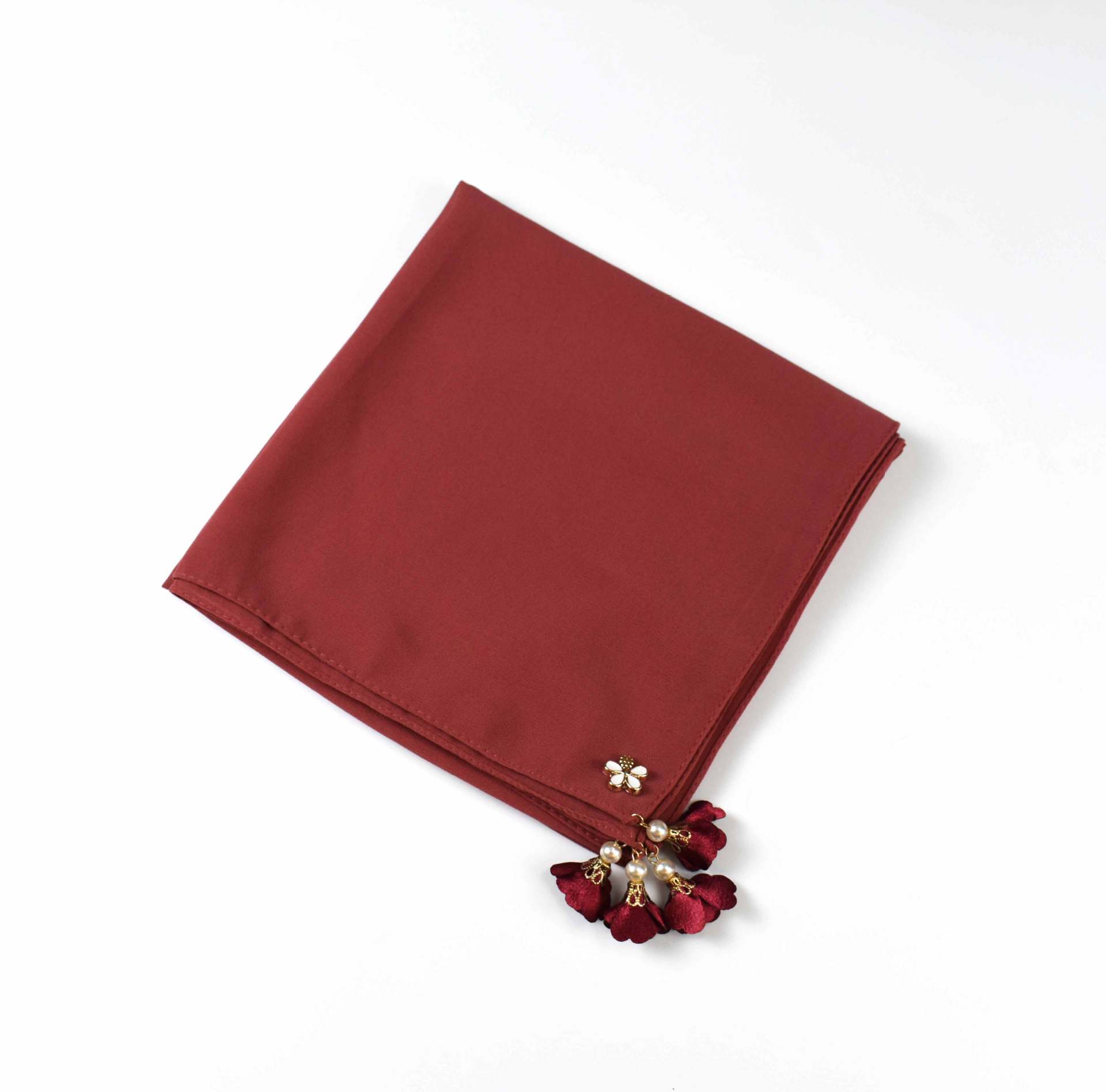 MH030 Pearl Chiffon Square Hijab Scarf from Mariam's Collection4