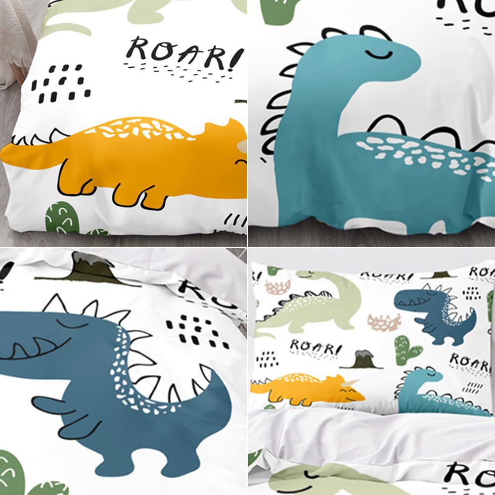 Dinosaurios dibujos animados impresión colcha de tres piezas impresión digital comercio exterior kit textil Aliexpress Amazon textil