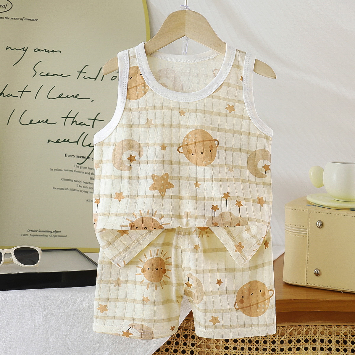 Chaleco infantil de algodón nuevo verano 2026 tipo delgado un juego de niños de verano Baby Baby ropa de verano para niños