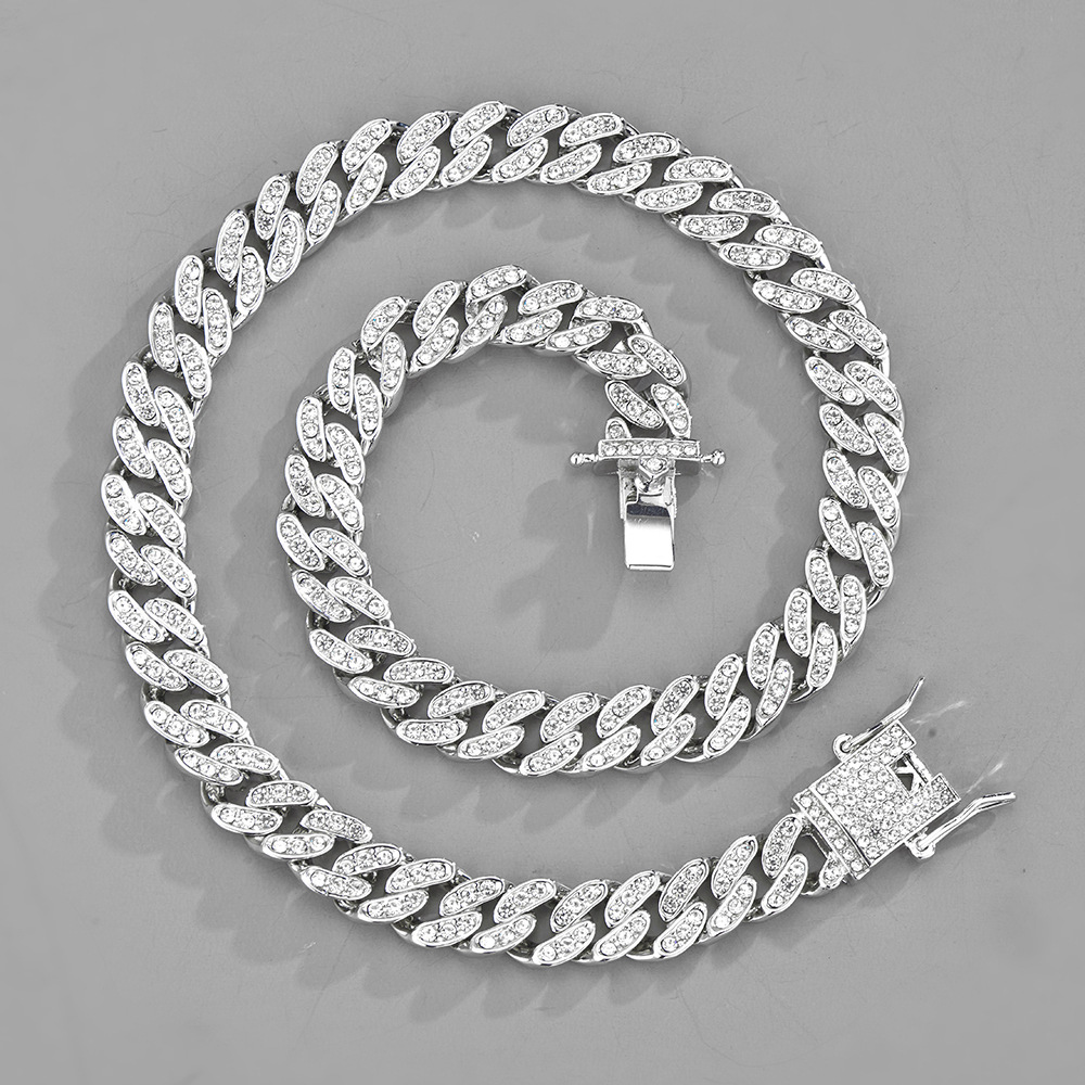 Collana a catena cuban hip hop full diamond da donna versatile_voghion.com