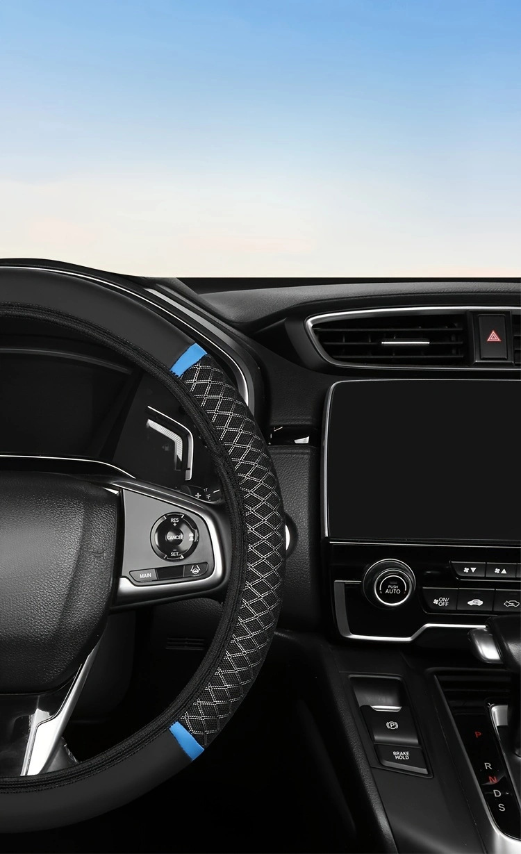 Car Summer Ice-Feel Steering Wheel Cover, Anti-Slip Ice Silk Handlebar Cover, Universal for All Seasons, Anti-Slip and Sweat-Absorbent, Cross-Border Supply