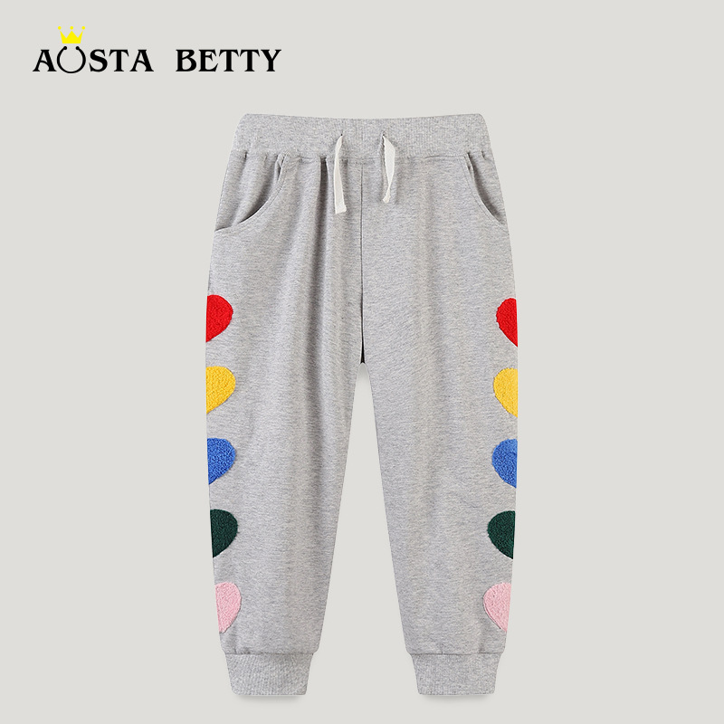 Cross-border Supply Autumn New Children's Sports Pants European and American Style Girls' Pants Cute Embroidered Children's Pants