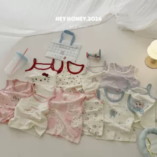 嘿甜心26夏大小卷Heyhoney儿童背心两件组合男女童可爱卡通柔软