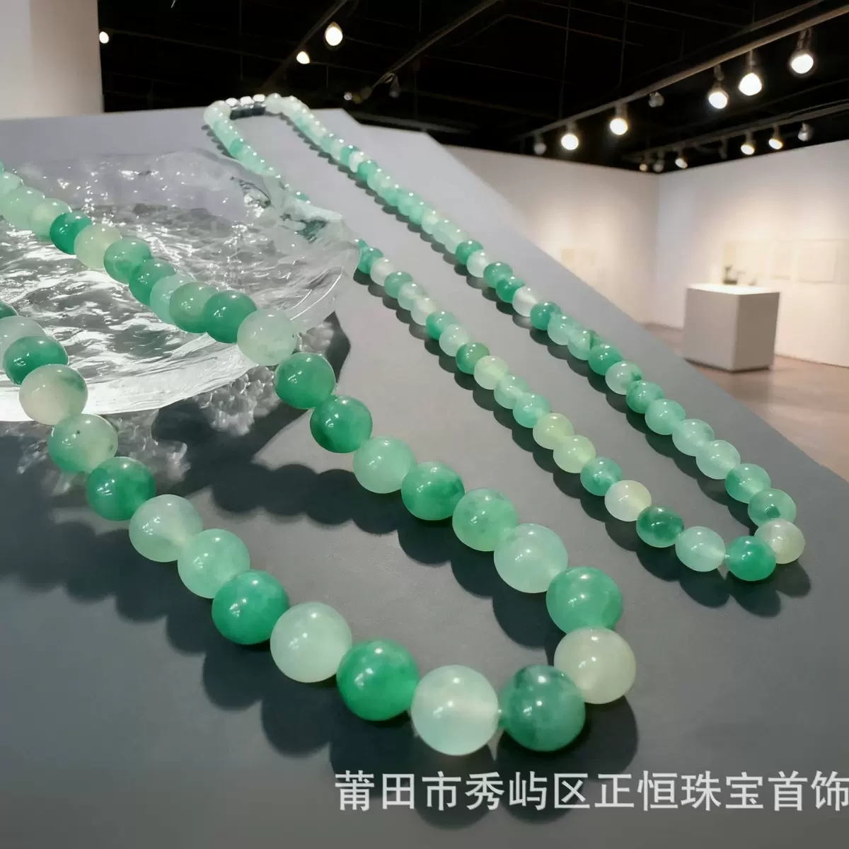 源头工厂批发天然非洲翠渐变项链满绿颈链锁骨链飘绿国风长辈礼物